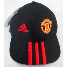 Topi Bola Manchester United Black Red Line